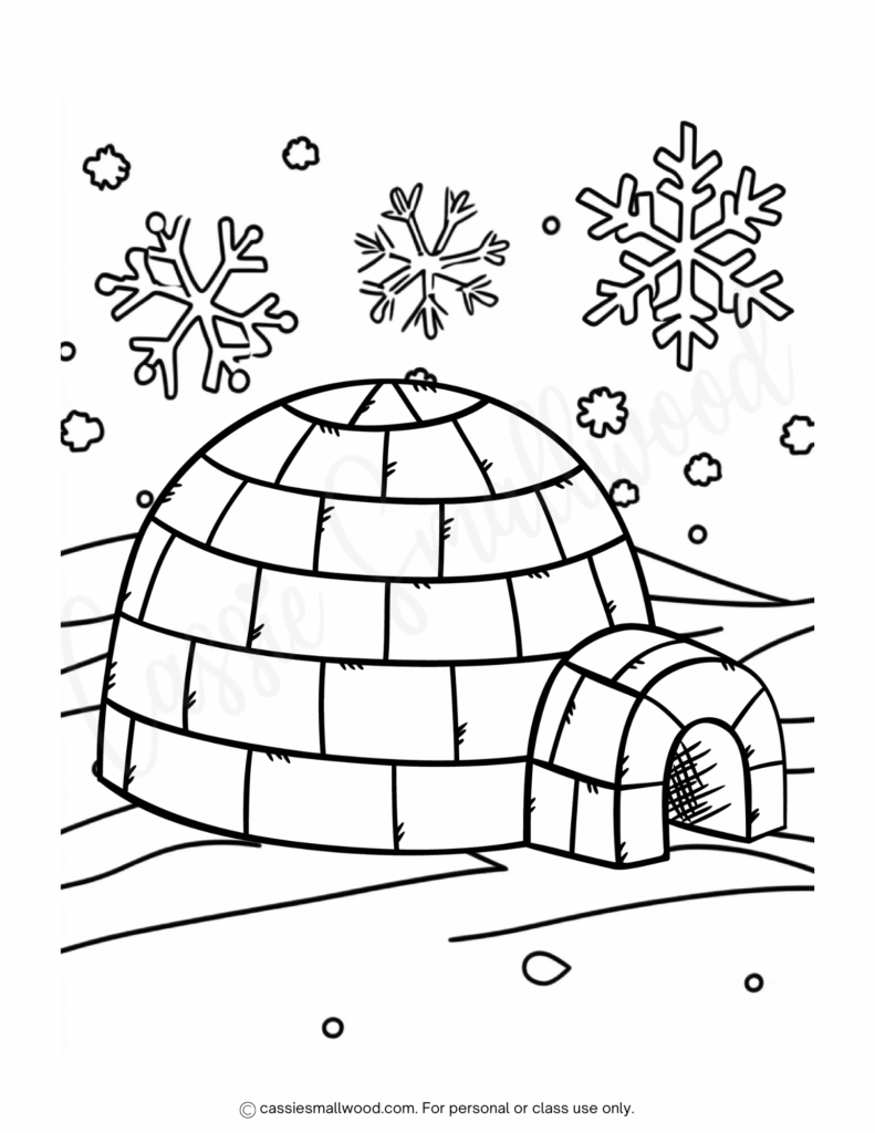 preschool snow coloring pages