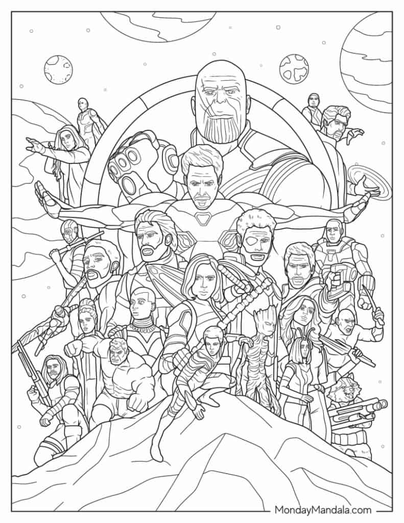 30 Marvel Avengers Coloring Pages Free PDF Printables