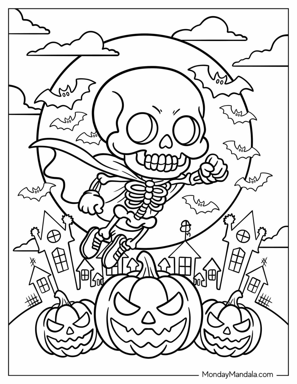 30 Skeleton Coloring Pages Free PDF Printables 