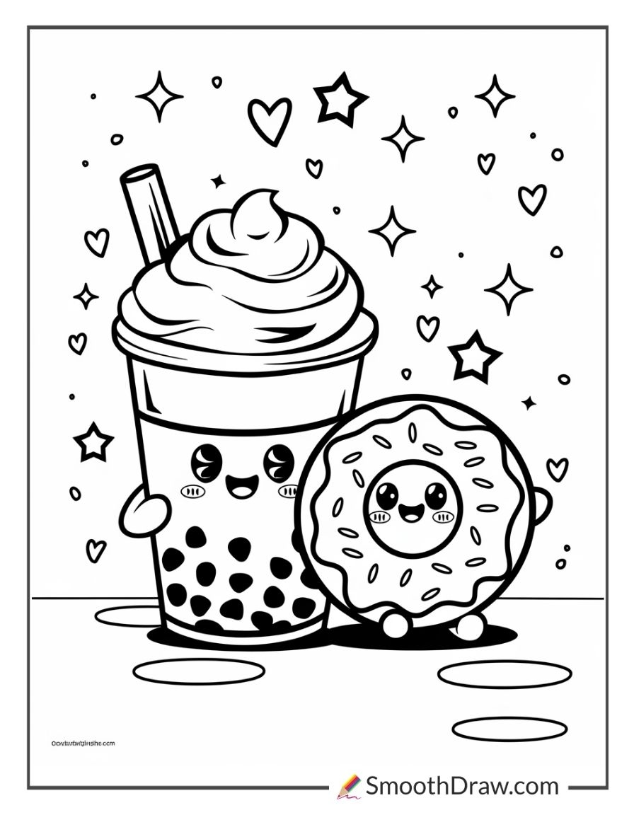 32 Boba Tea Coloring Pages Smooth Draw
