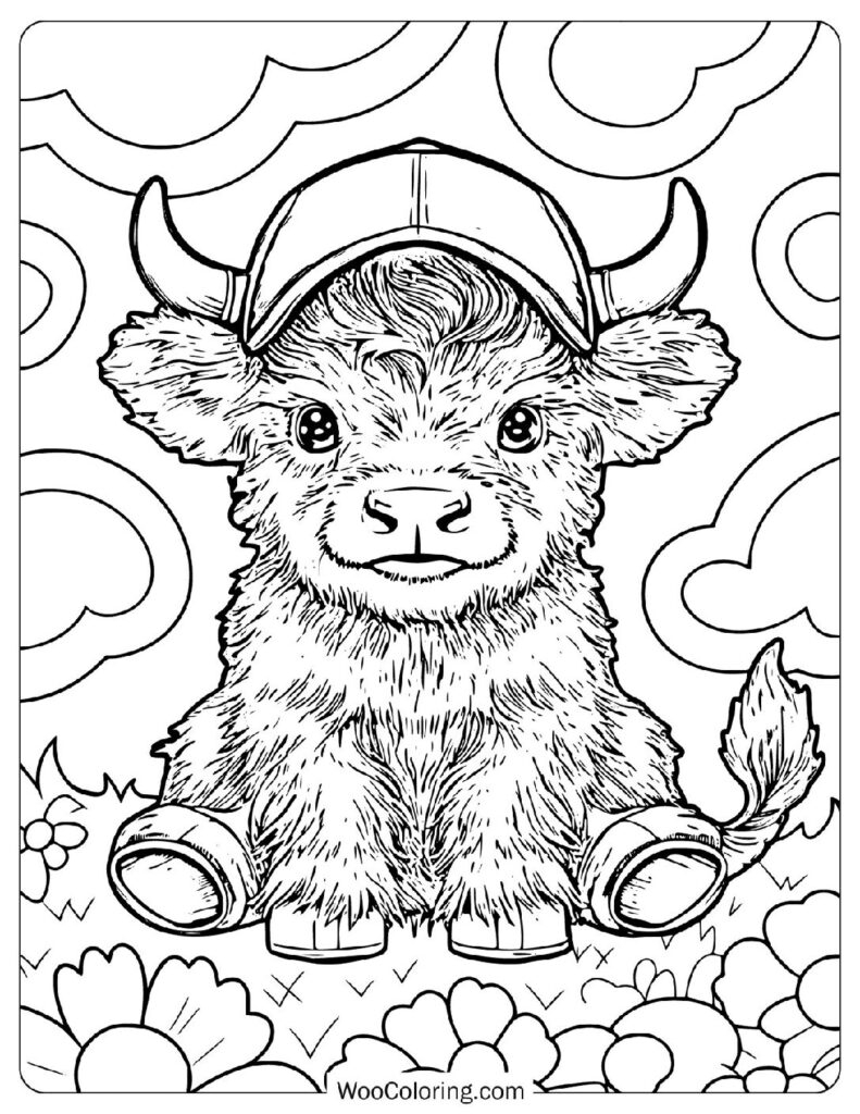 highland cow coloring page