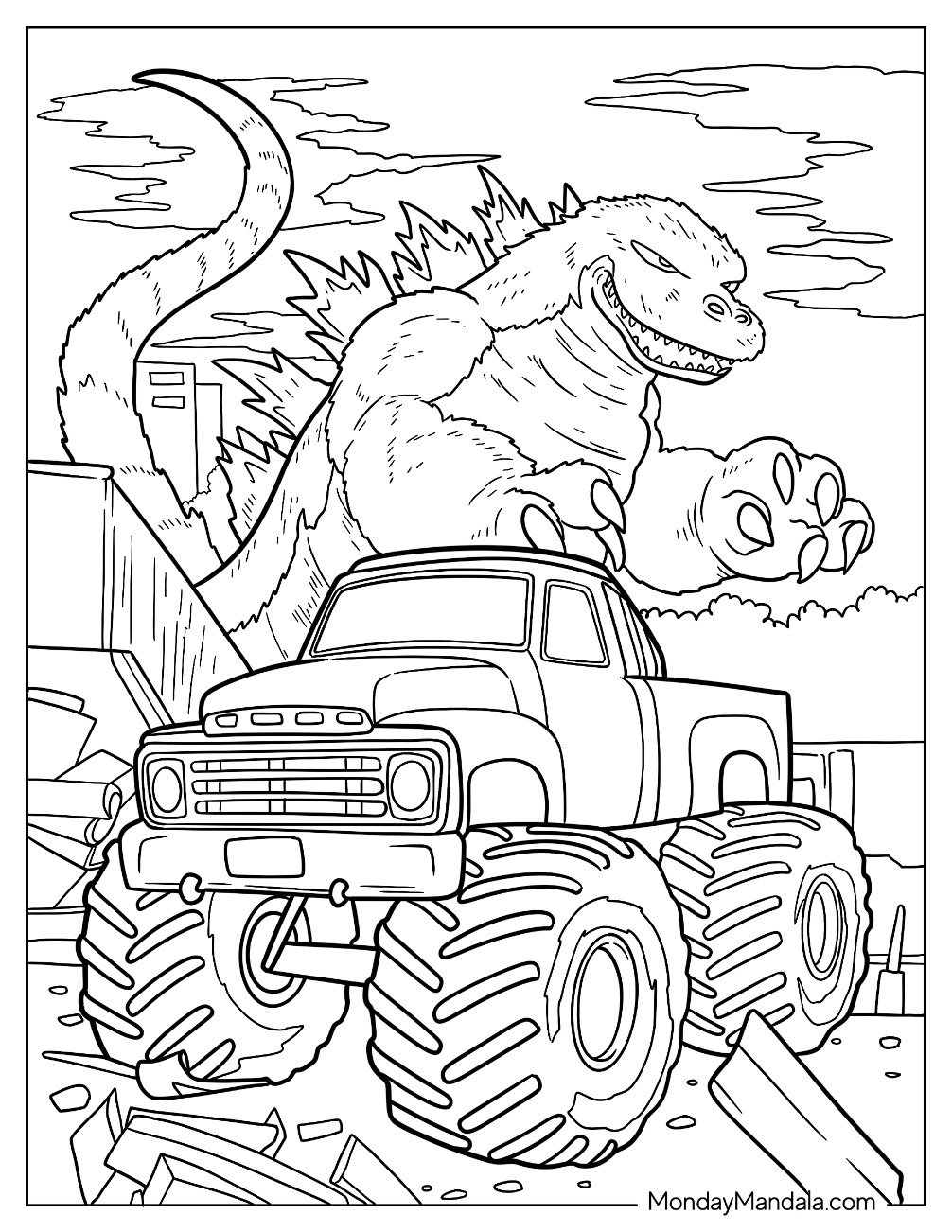 32 Monster Truck Coloring Pages Free PDF Printables 