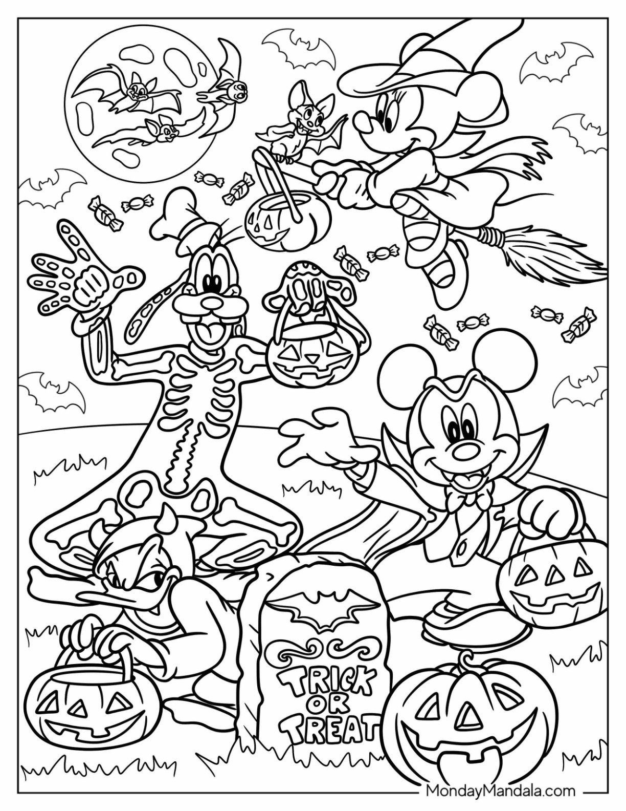 disney halloween coloring pages
