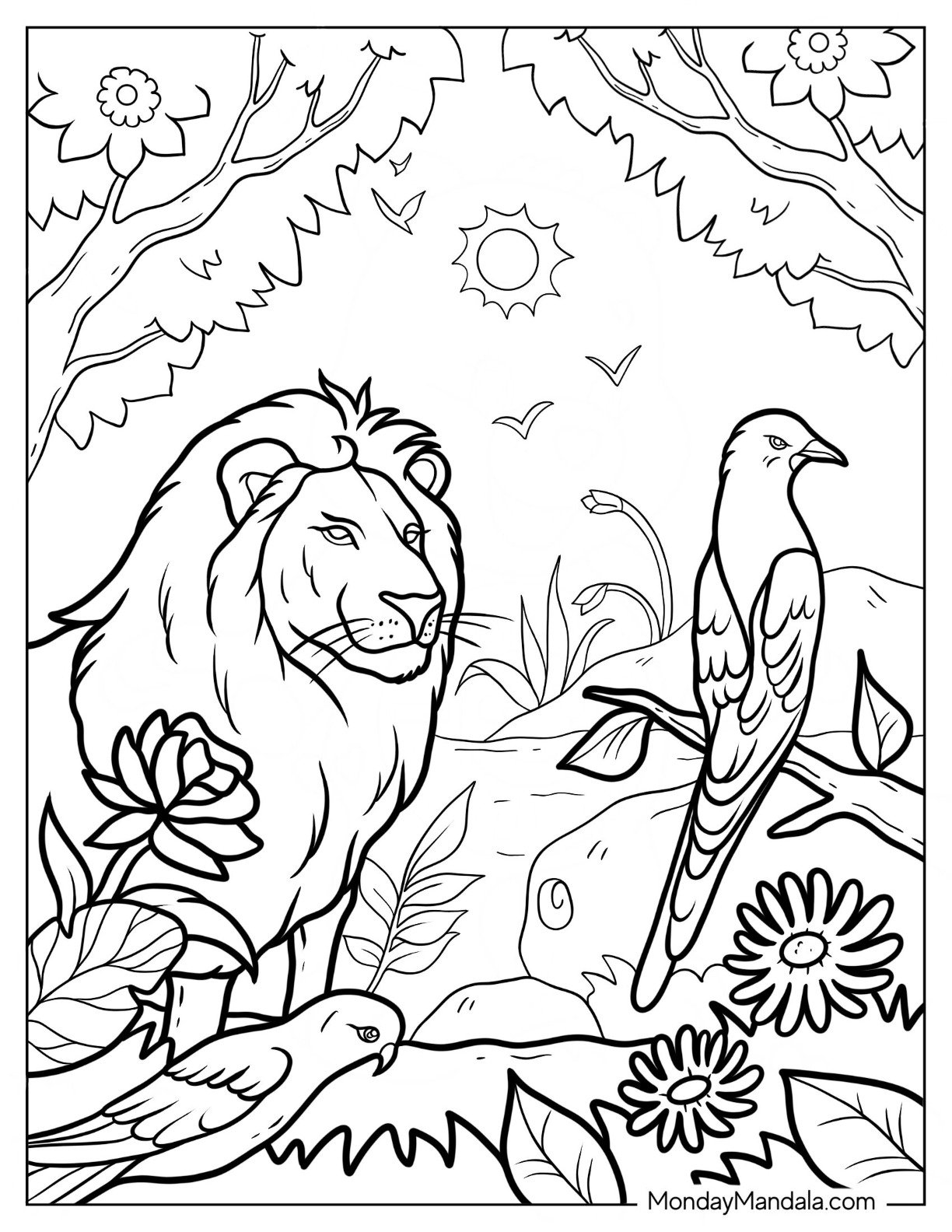 printable jungle animal coloring pages