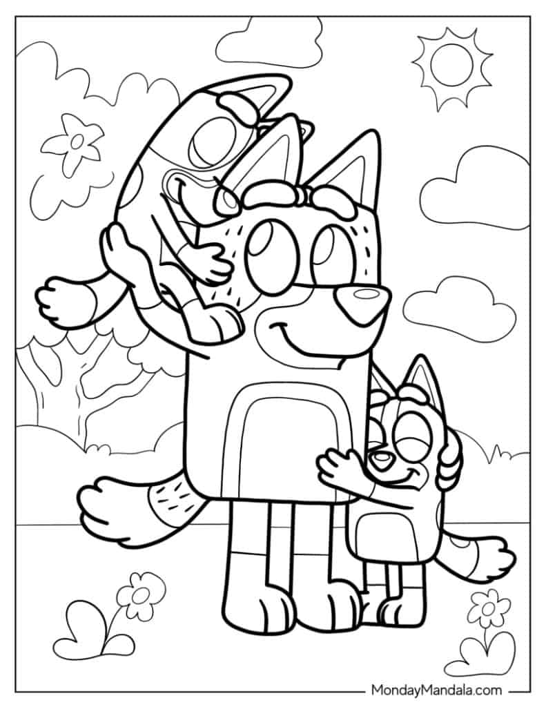 36 Bluey Coloring Pages Free PDF Printables 