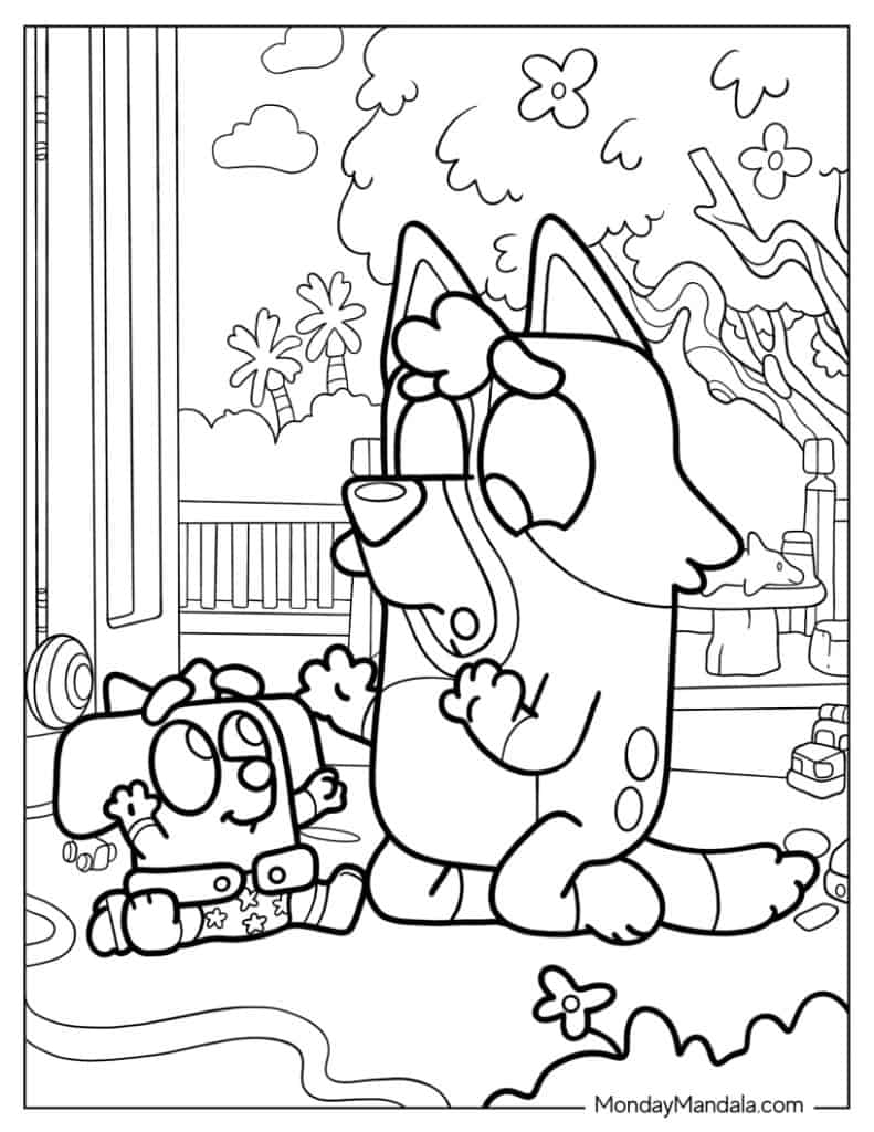 36 Bluey Coloring Pages Free PDF Printables 