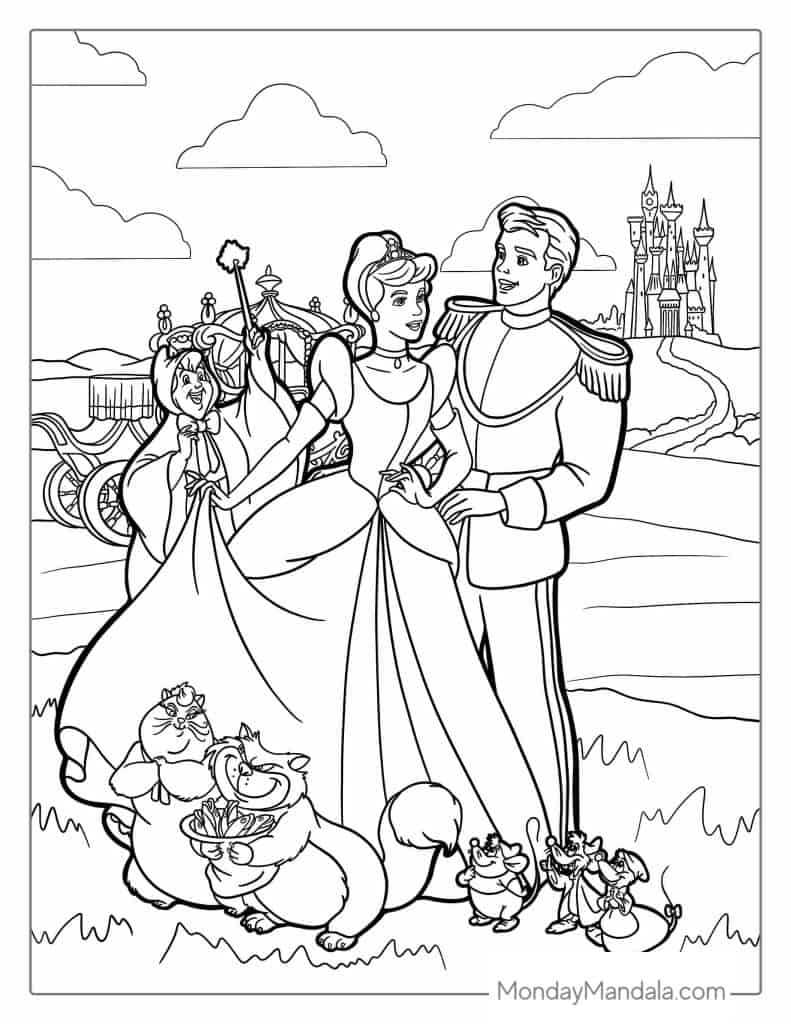 36 Cinderella Coloring Pages Free PDF Printables