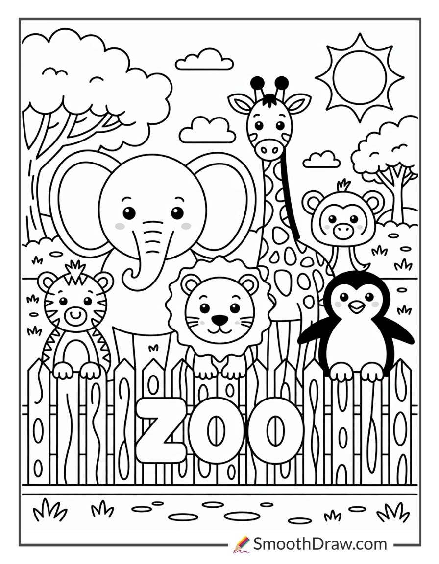 37 Zoo Coloring Pages Free Printable PDFs Smooth Draw