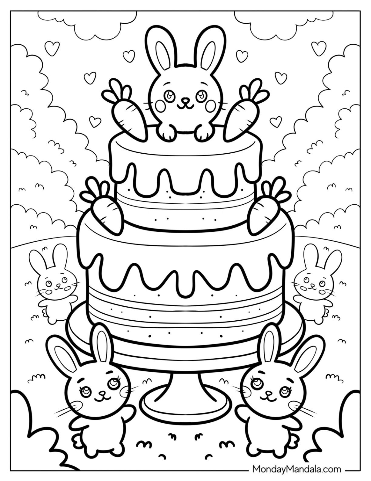 birthday cake coloring pages preschool