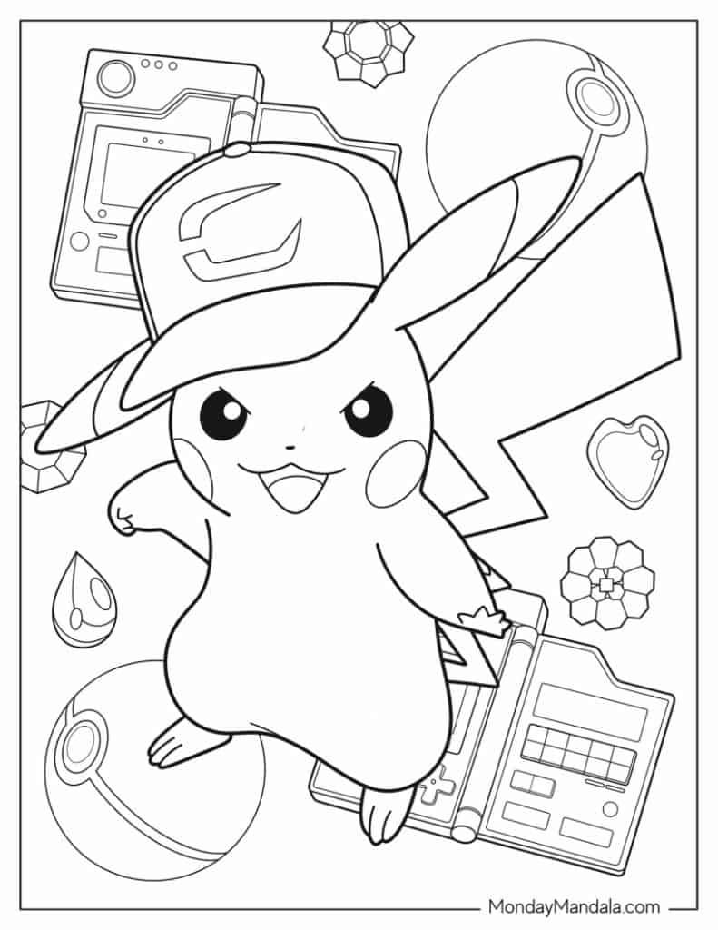 38 Pikachu Coloring Pages Free PDF Printables