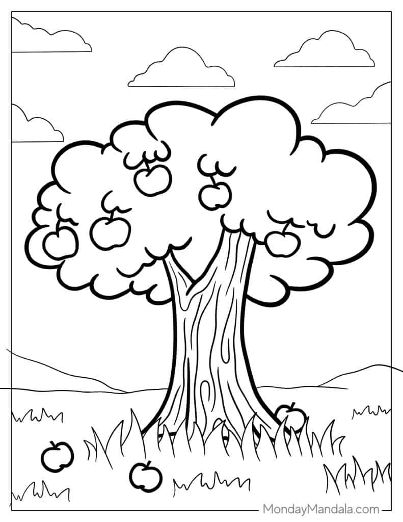 preschool fall tree coloring pages