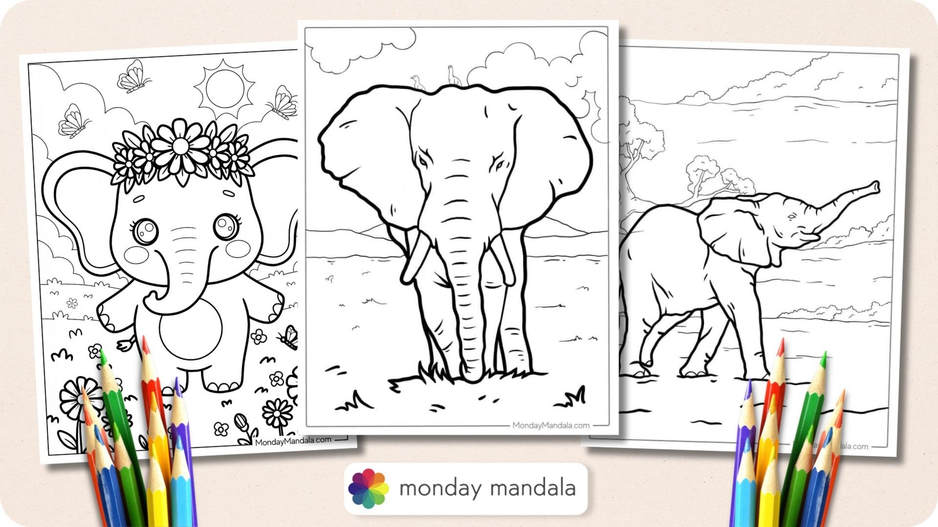 39 Elephant Coloring Pages Free PDF Printables 