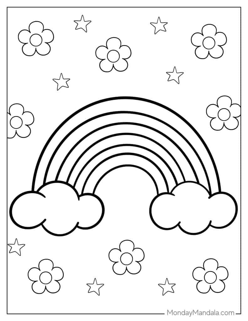 preschool rainbow coloring page