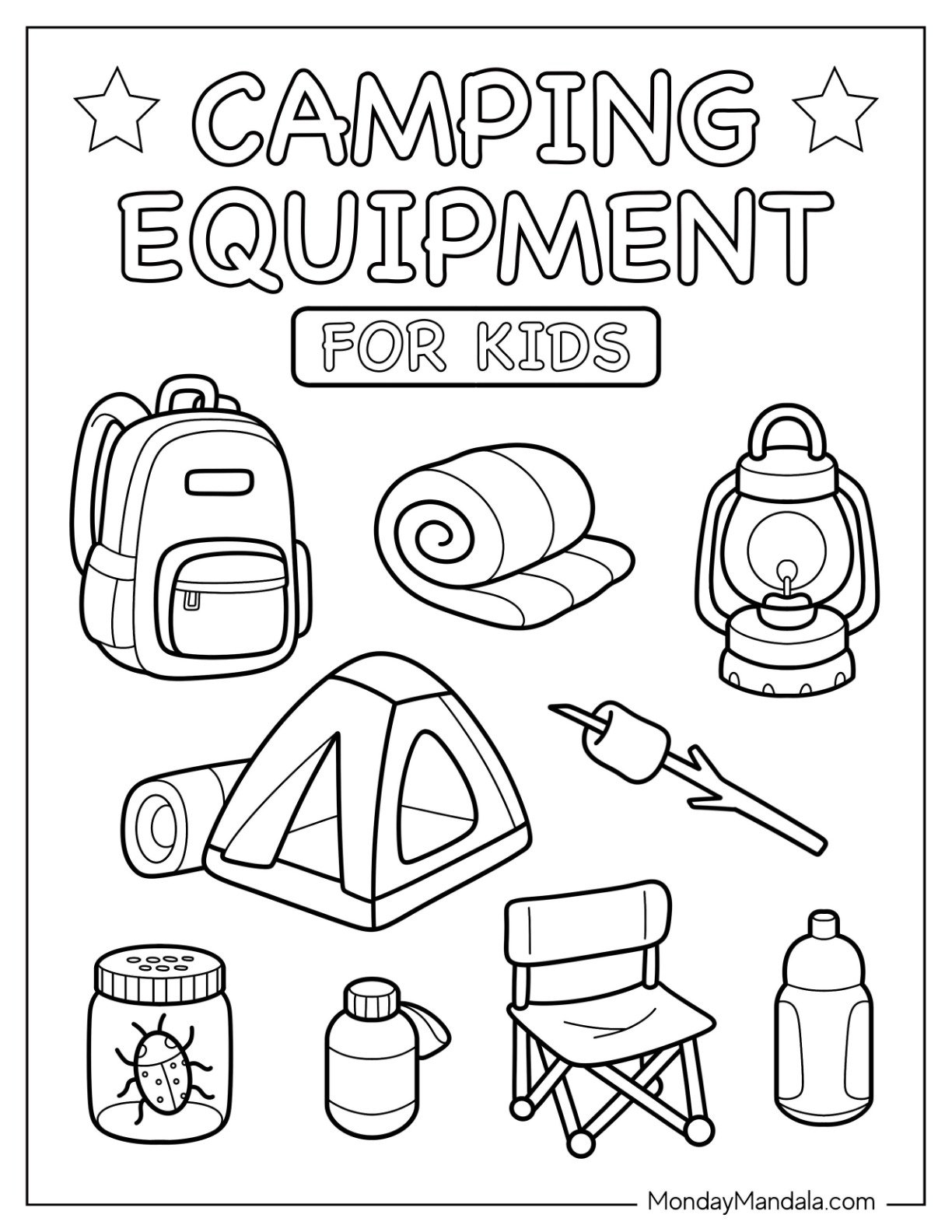 preschool camping coloring pages