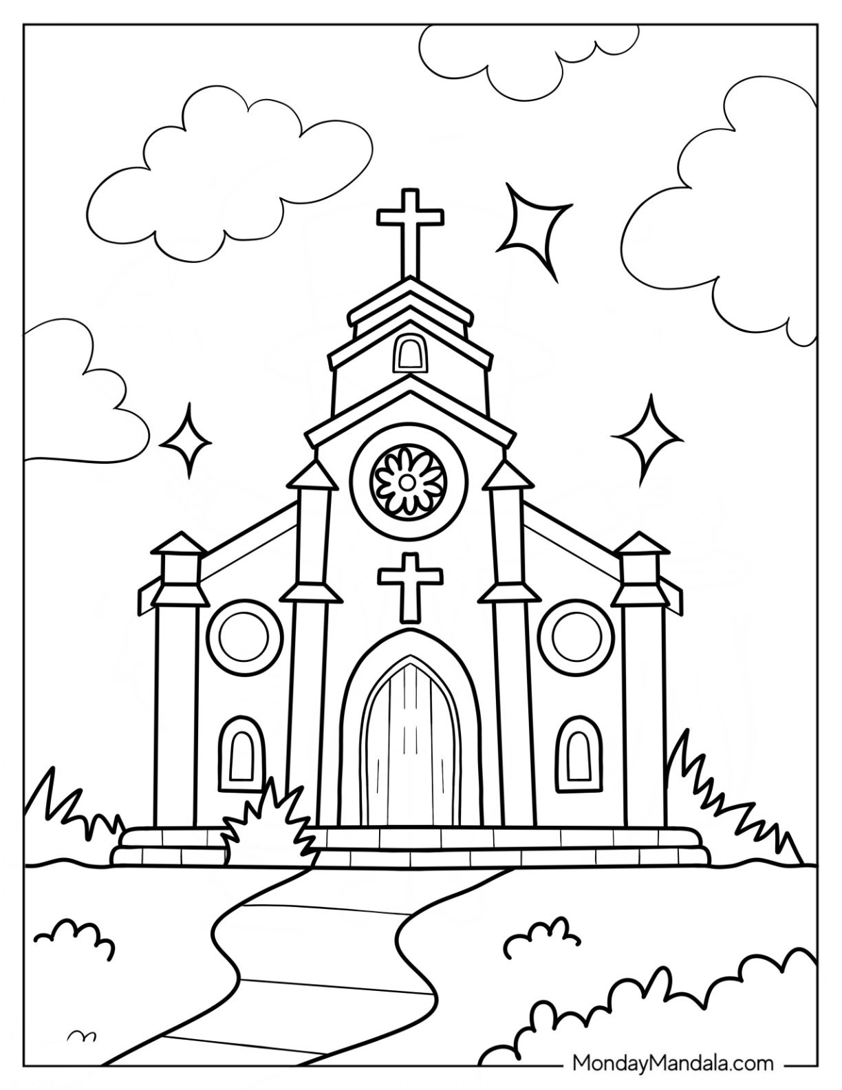 40 Church Coloring Pages Free PDF Printables 