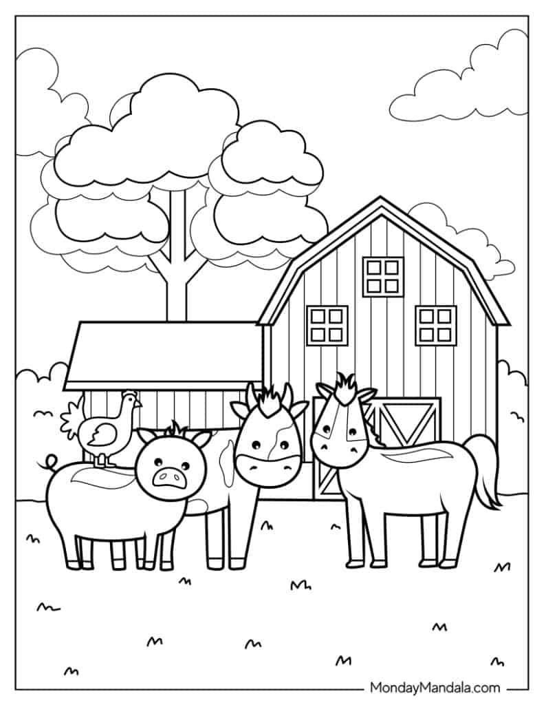 40 Farm Animal Coloring Pages Free PDF Printables 