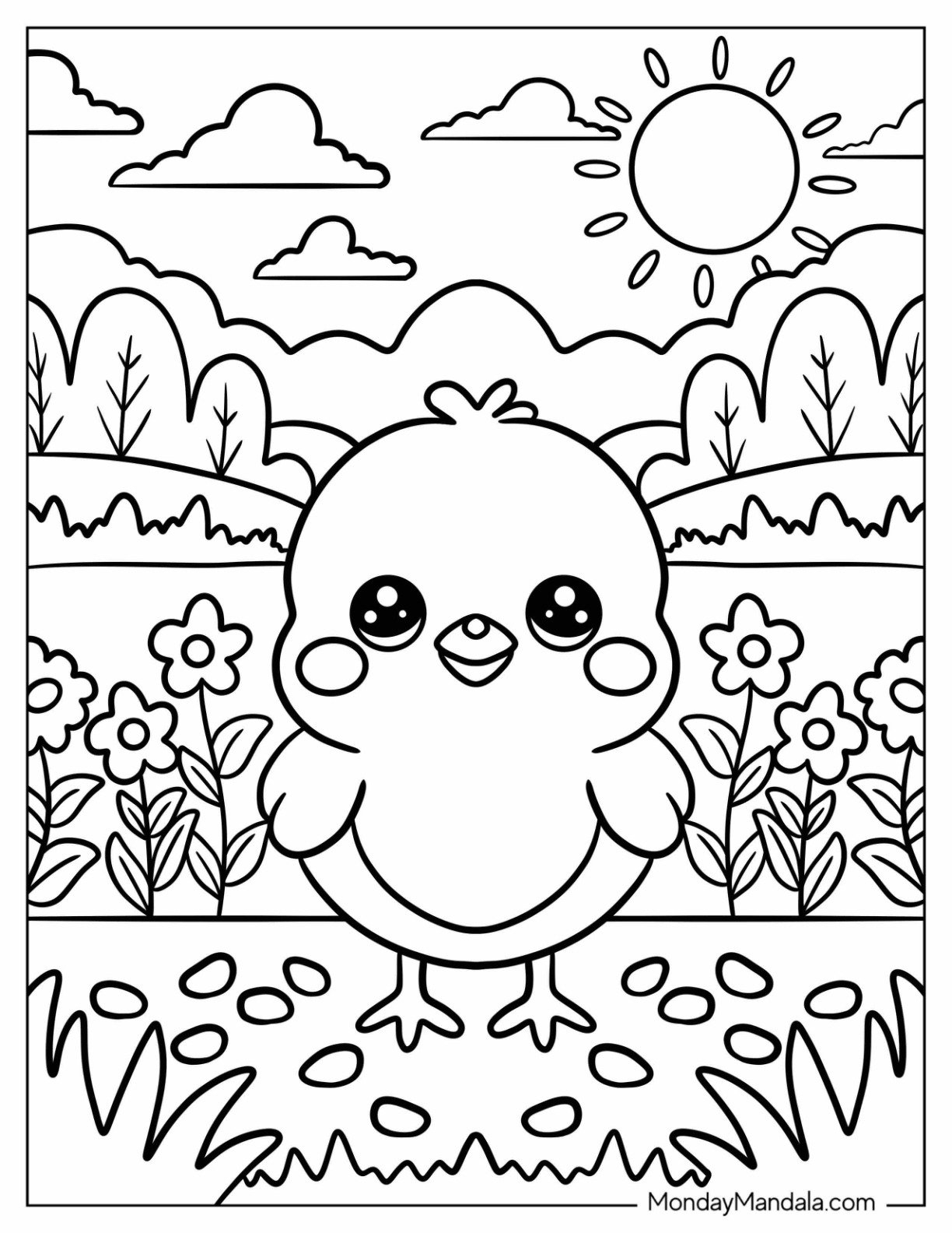 spring animals coloring pages
