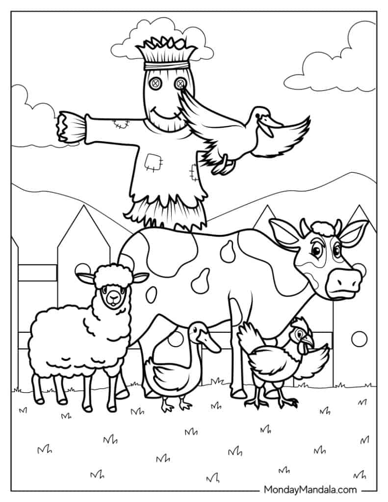 printable coloring pages of farm animals