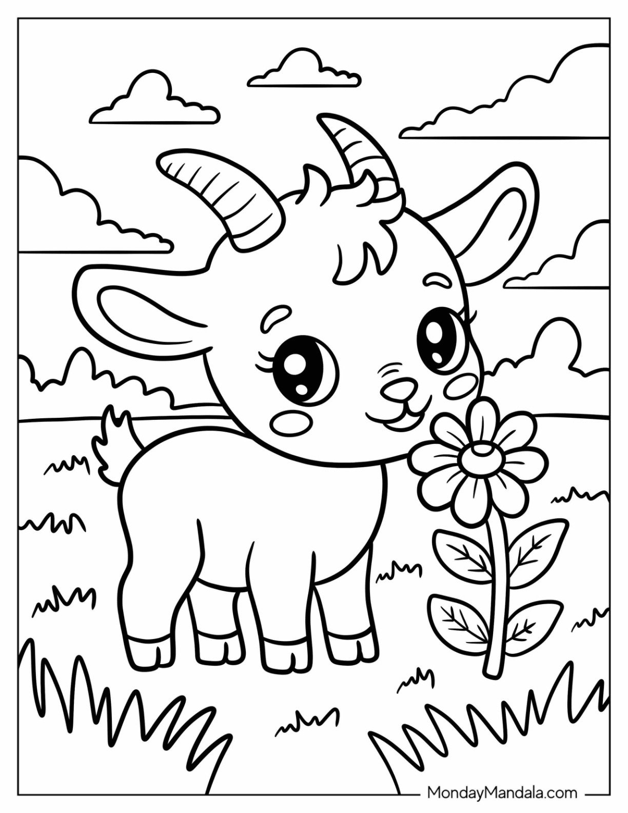 preschool easy farm coloring pages