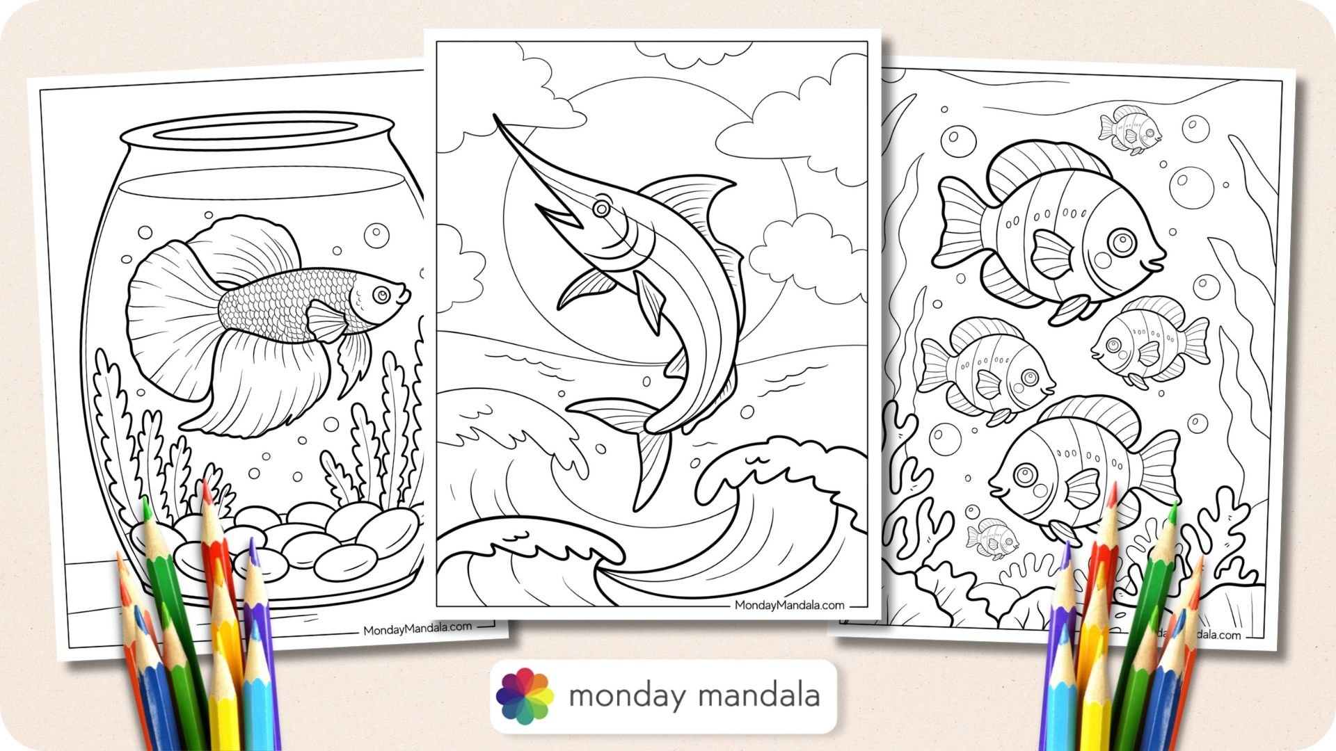 40 Fish Coloring Pages Free PDF Printables 