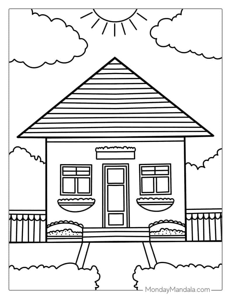 40 House Coloring Pages Free PDF Printables 