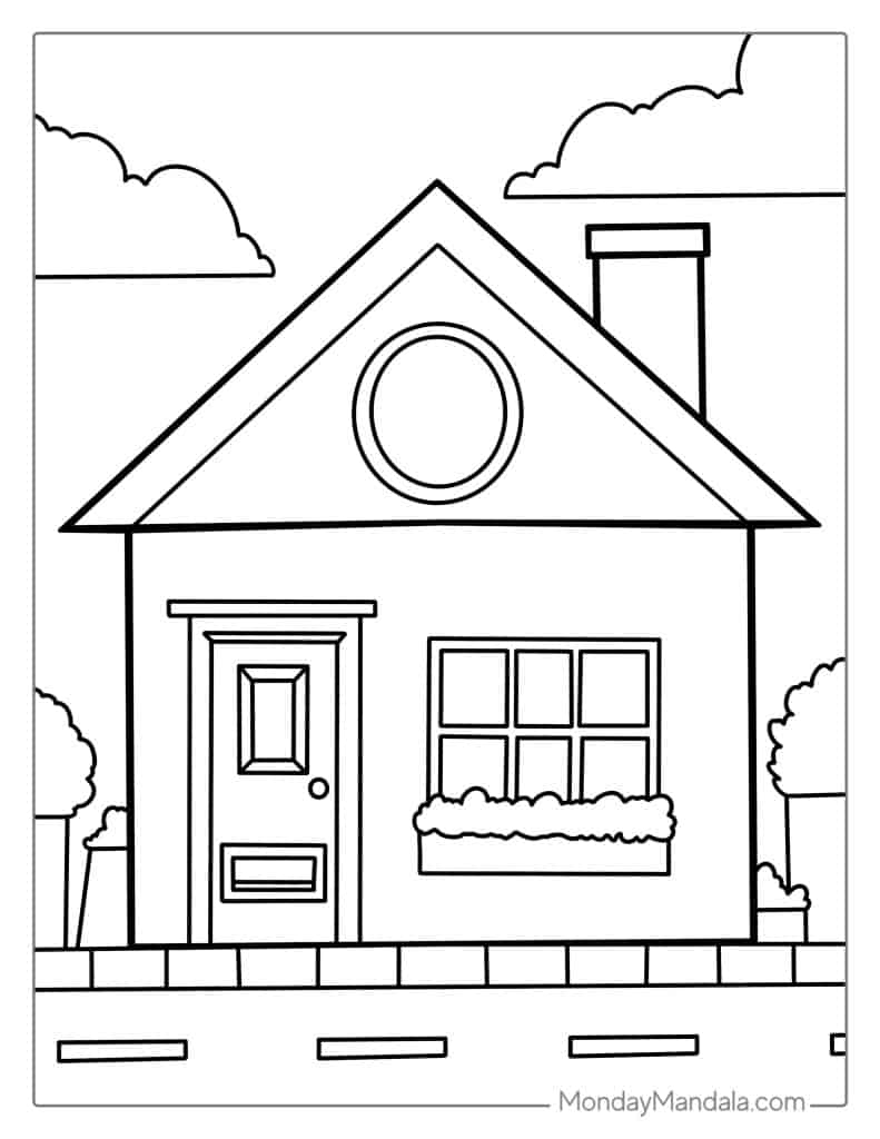 40 House Coloring Pages Free PDF Printables 