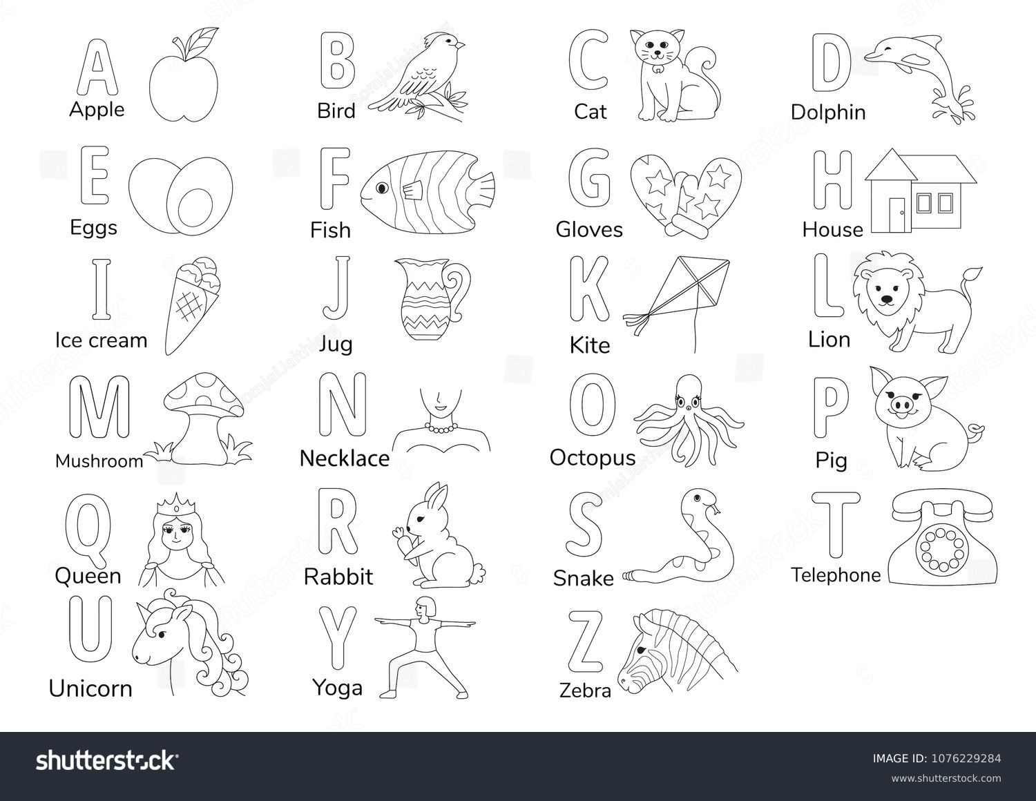 42 364 Alphabet Coloring Pages Stock Vectors And Vector Art Shutterstock