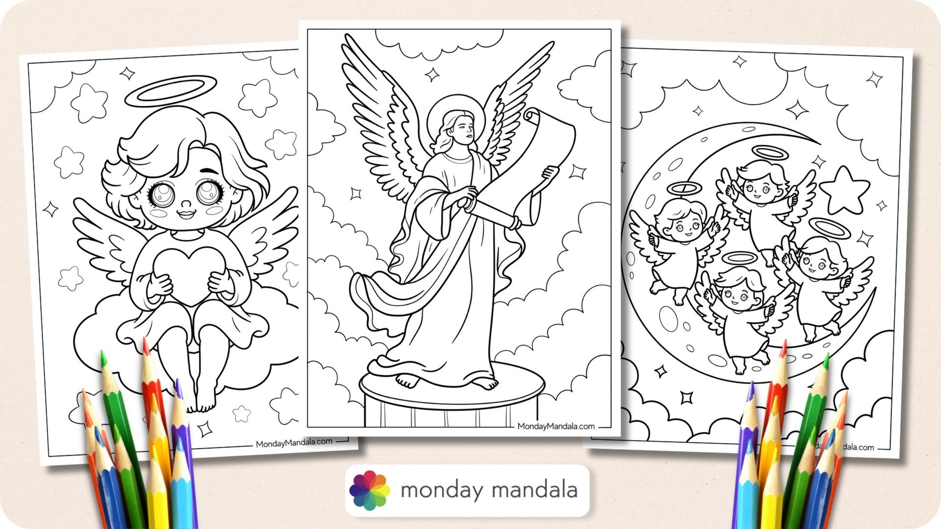 42 Angel Coloring Pages Free PDF Printables 