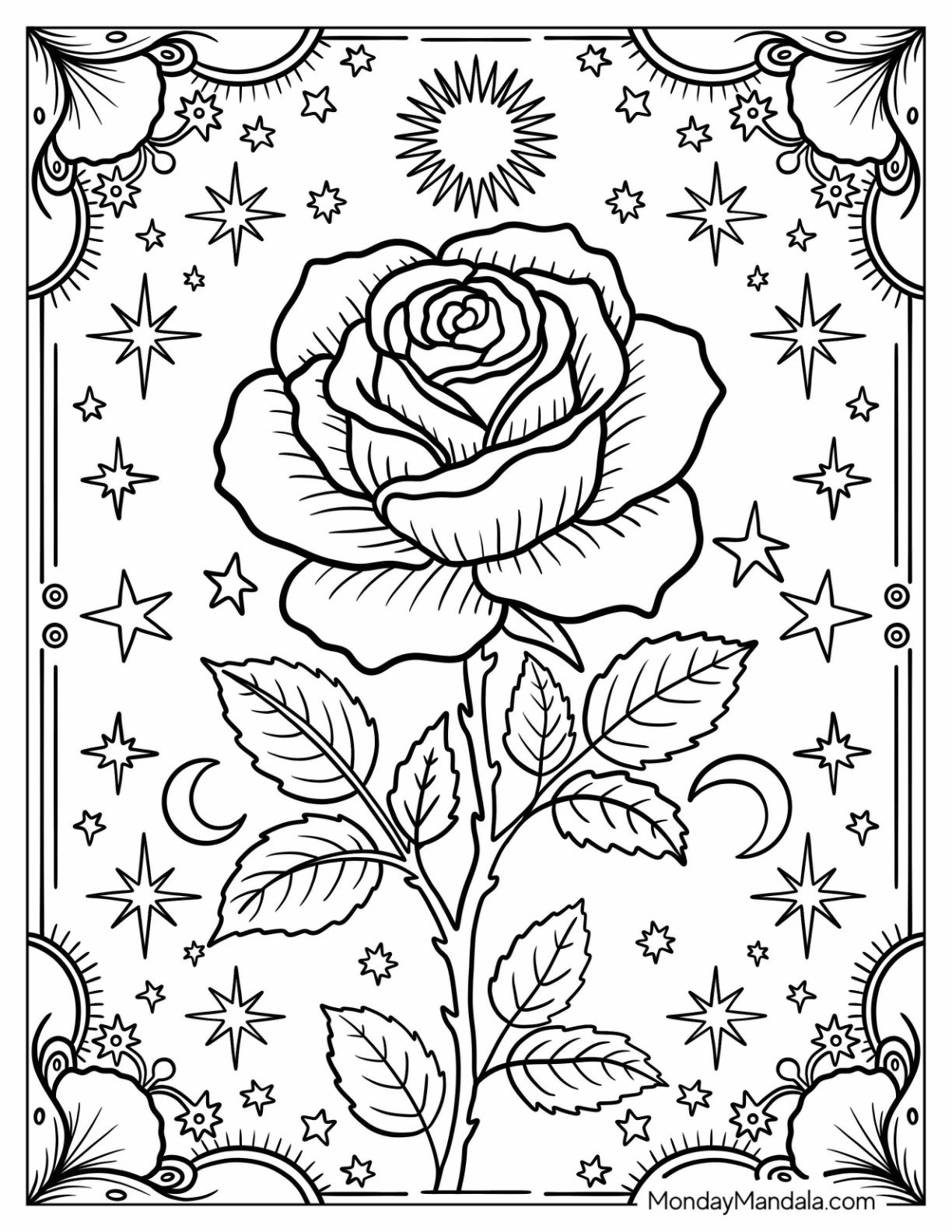 42 Rose Coloring Pages Free PDF Printables