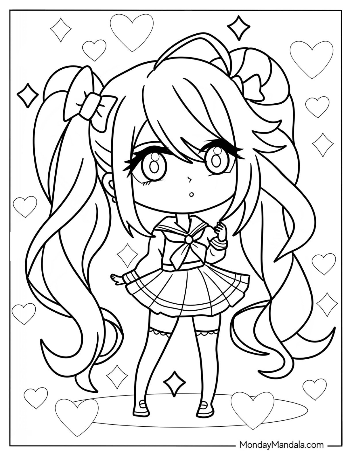 cute anime coloring pages
