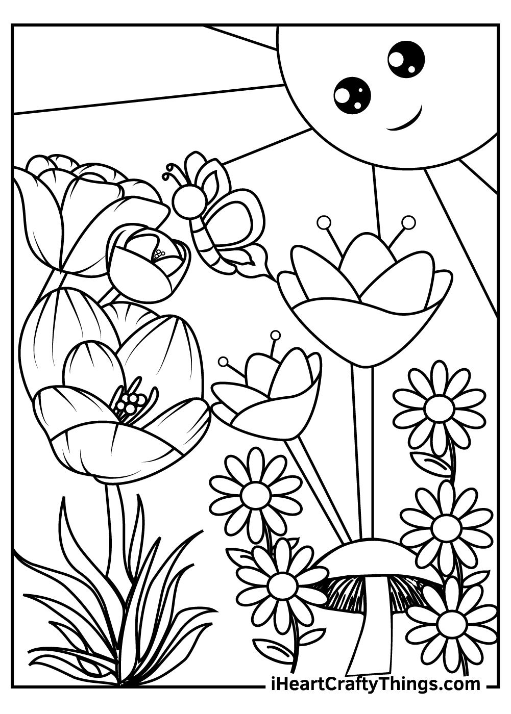 preschool coloring pages flowers