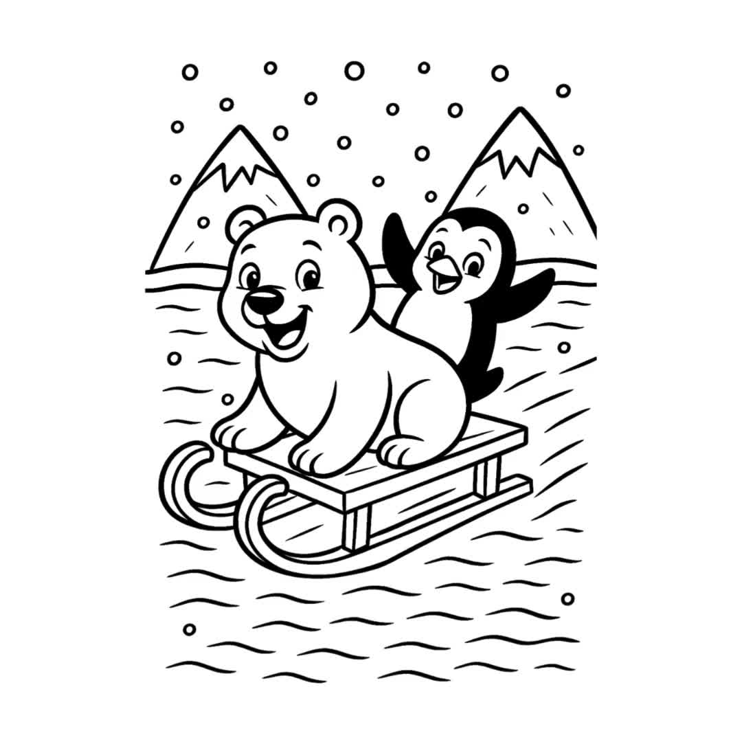 arctic animal coloring page