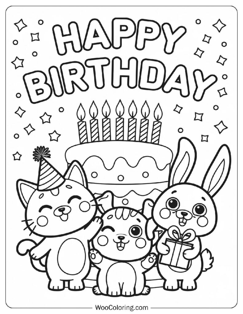 48 Happy Birthday Coloring Pages Free PDF To Print Woo Coloring