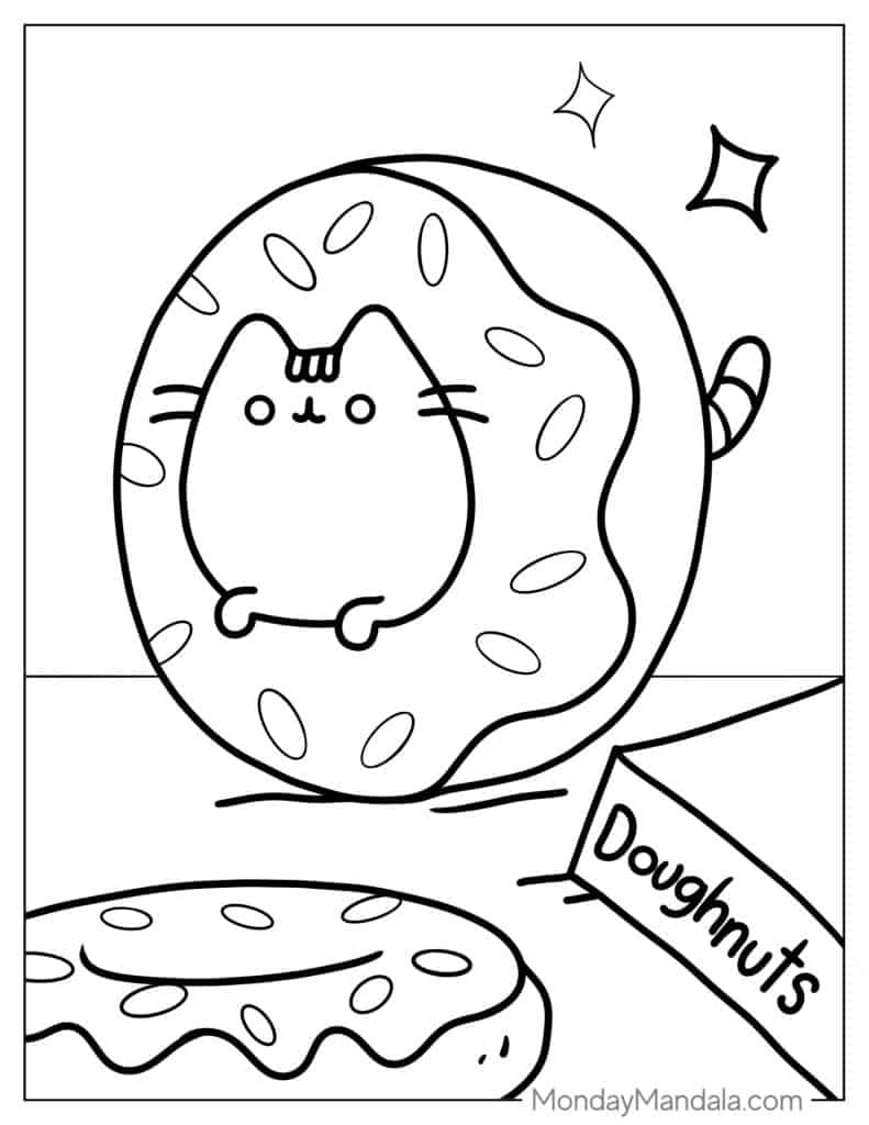 48 Pusheen Coloring Pages Free PDF Printables