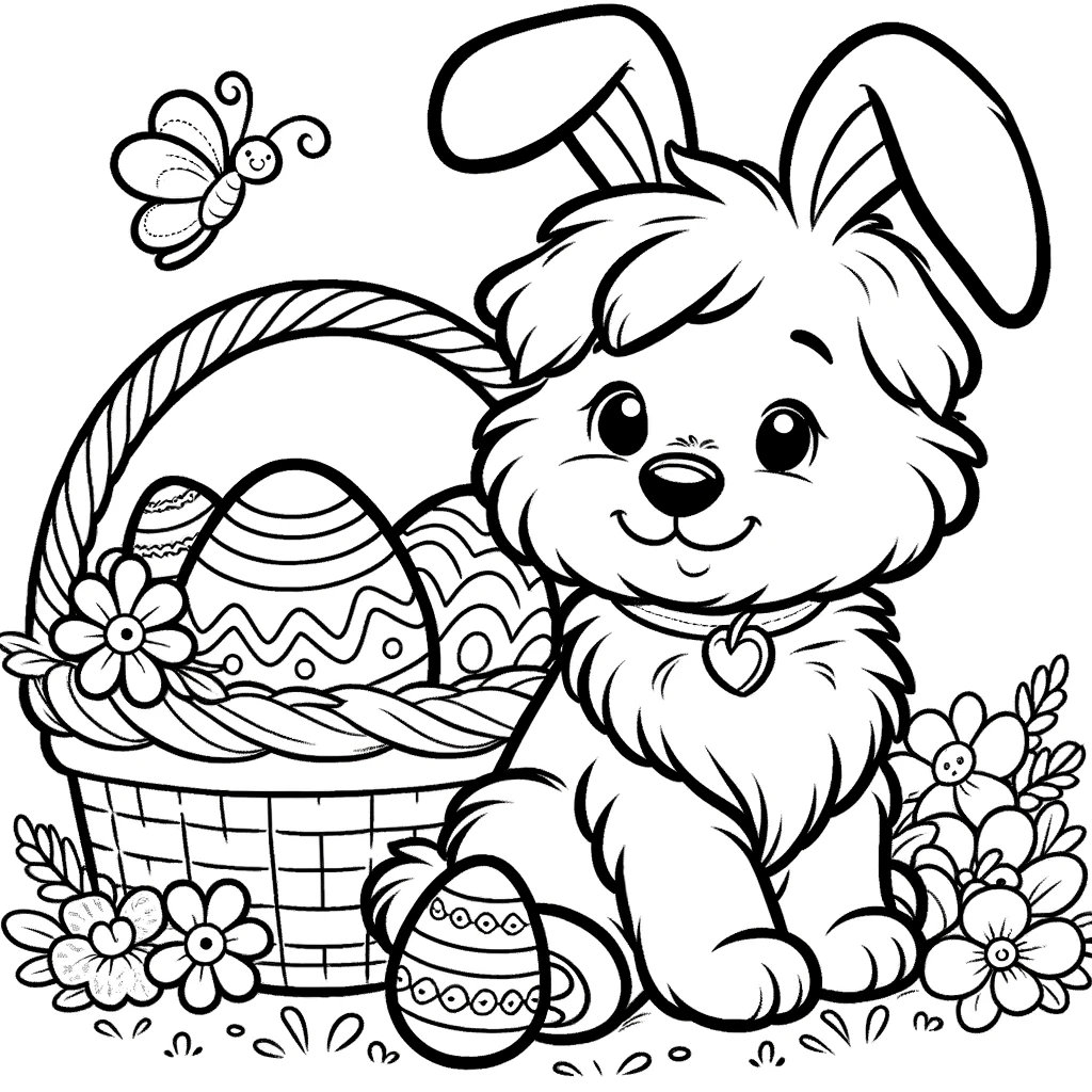 5 Easter Dog Coloring Pages Dog Coloring Pages Puppy Dog Cute Dog Coloring Easter Coloring Cute Puppy Easter Dog Coloring Etsy