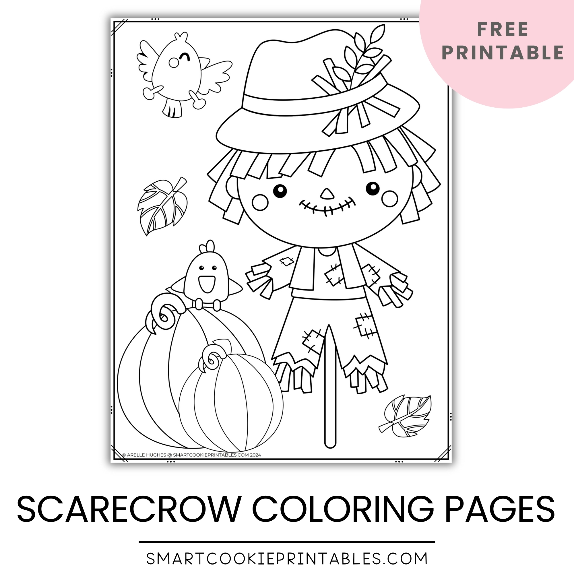 5 Free Scarecrow Themed Coloring Pages For Cozy Fall Fun Smart Cookie Printables