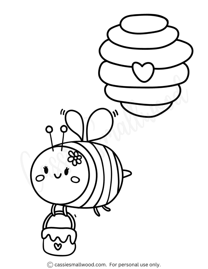 50 Cute Bee Coloring Pages Free Printable Cassie Smallwood