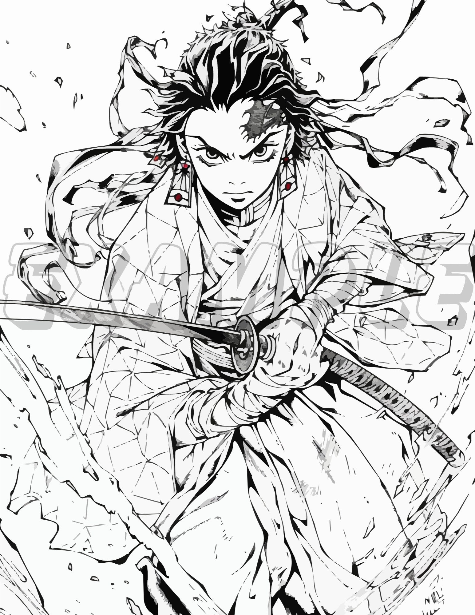 50 Demon Slayer Anime Coloring Book Page A4 S ze Pdf Download Kids Coloring Activity coloring Book coloring Pages Cartoon Coloring Page Etsy