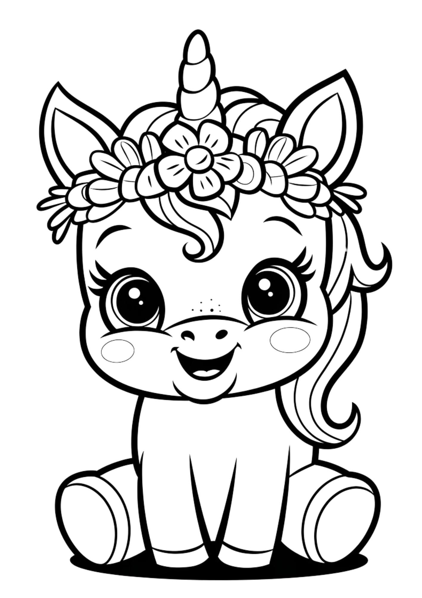 50 Kawaii Unicorn Coloring Pages Kawaii Unicorn Coloring Pages Etsy