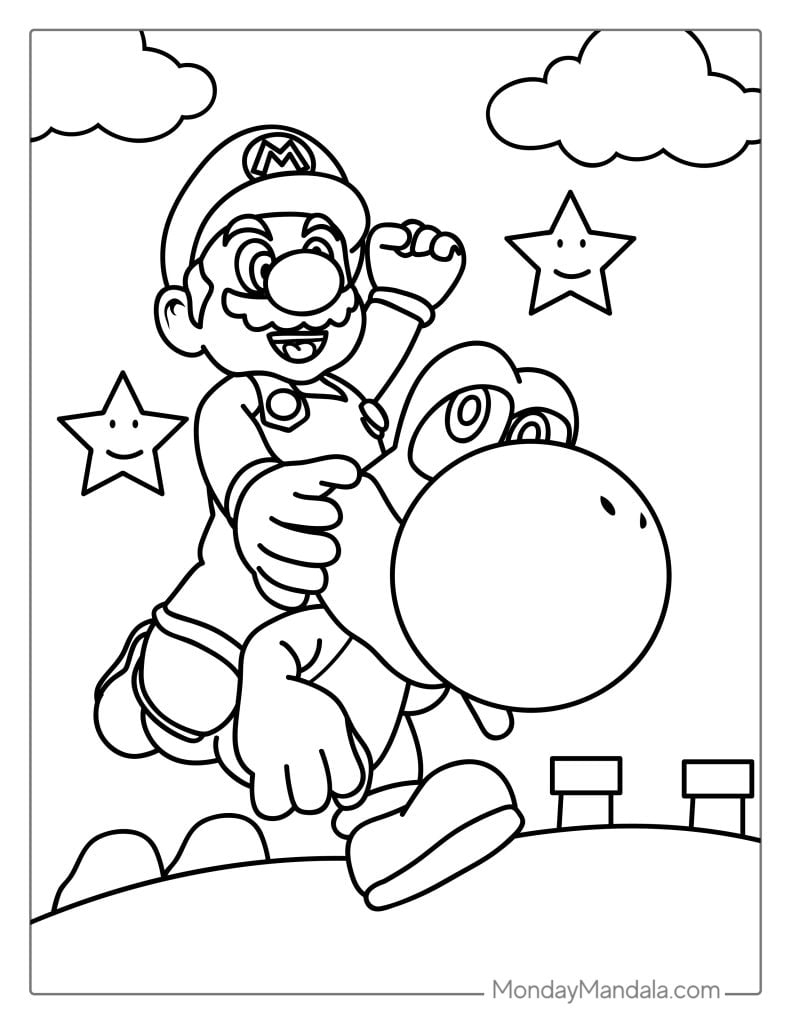 50 Mario Coloring Pages Free PDF Printables