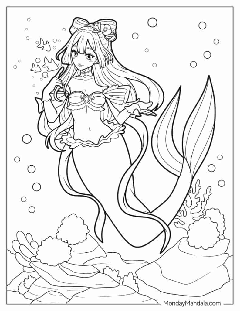 50 Mermaid Coloring Pages Free PDF Printables Worksheets Library