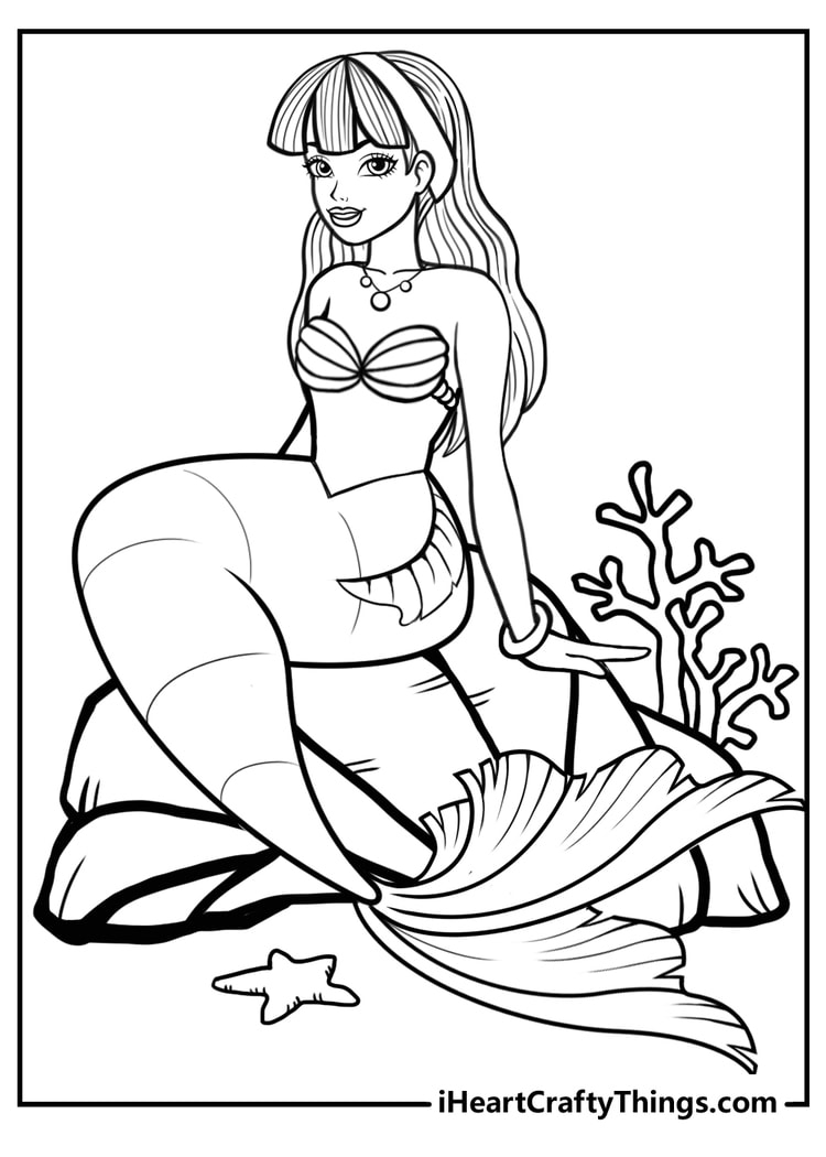 anime mermaid coloring pages