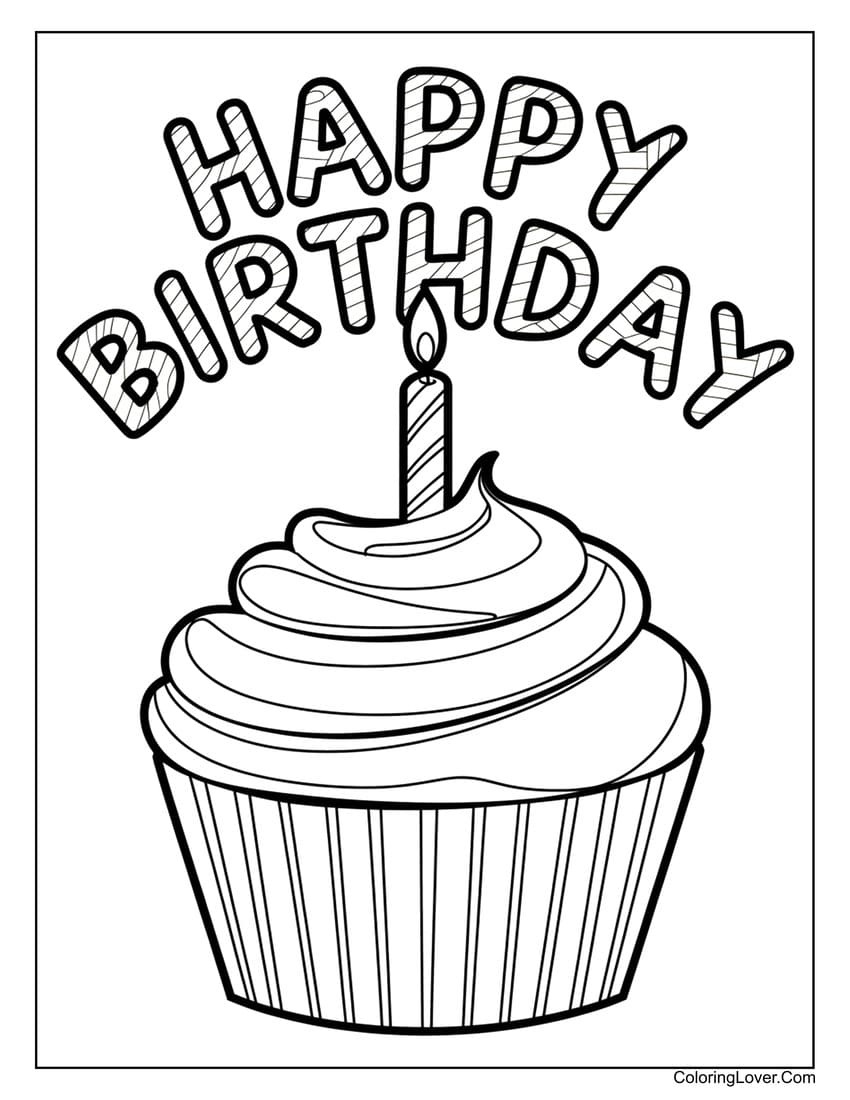 birthday cake coloring page