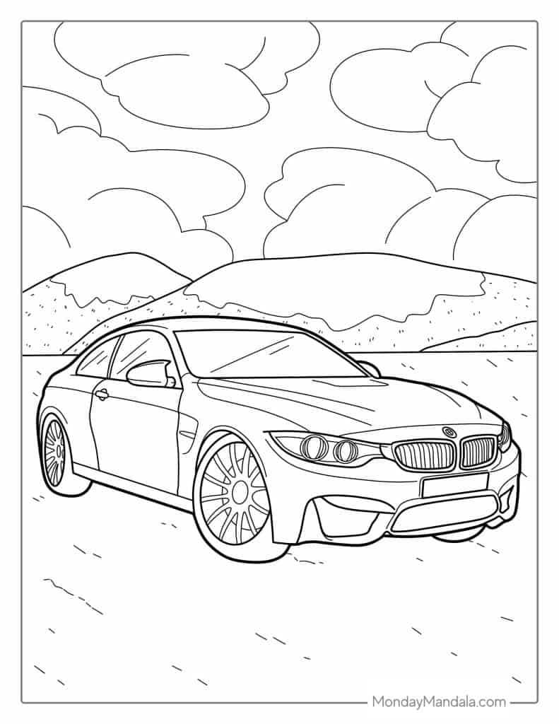 52 Car Coloring Pages Free PDF Printables 