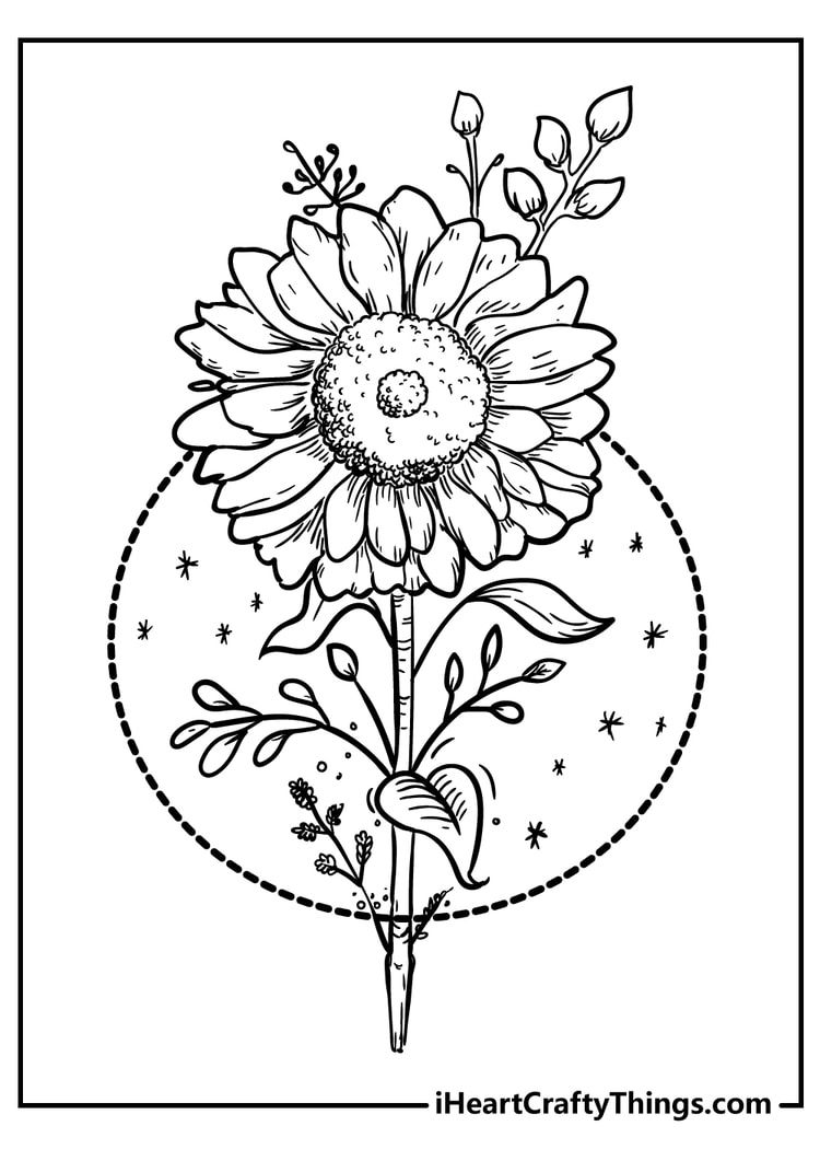 flower coloring page for preschool