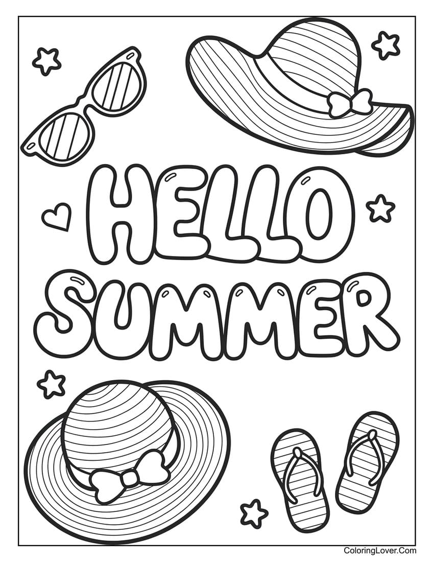 free printable summer coloring pages