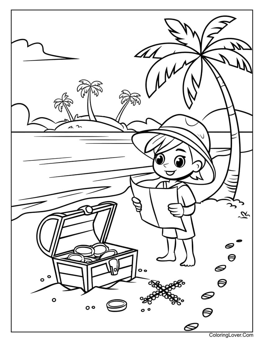 preschool beach coloring pages