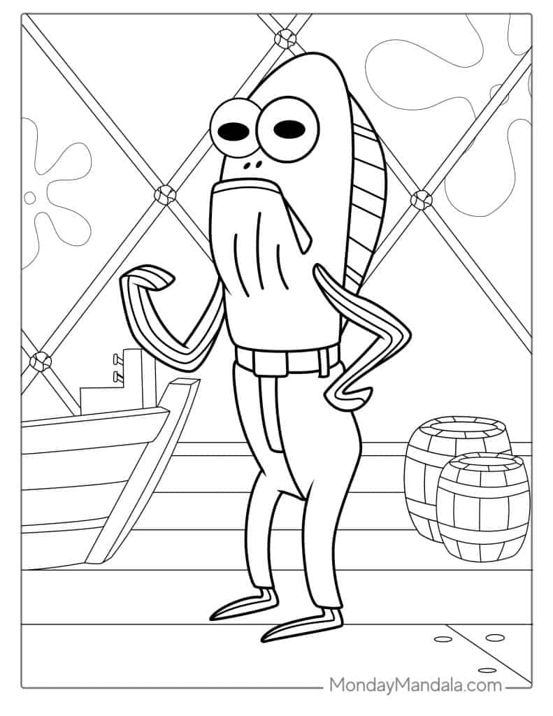spongebob characters coloring pages