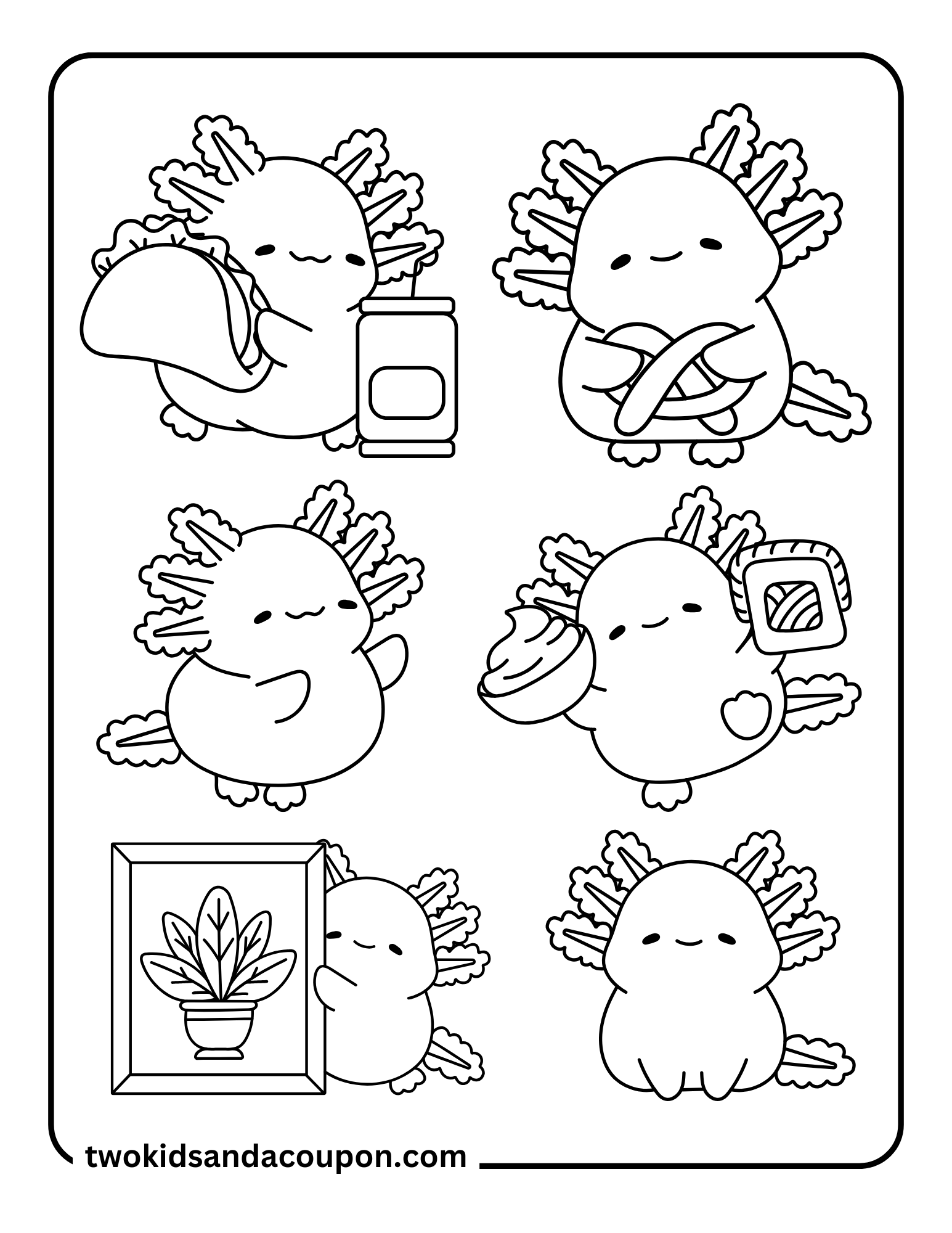 axolotl coloring pages