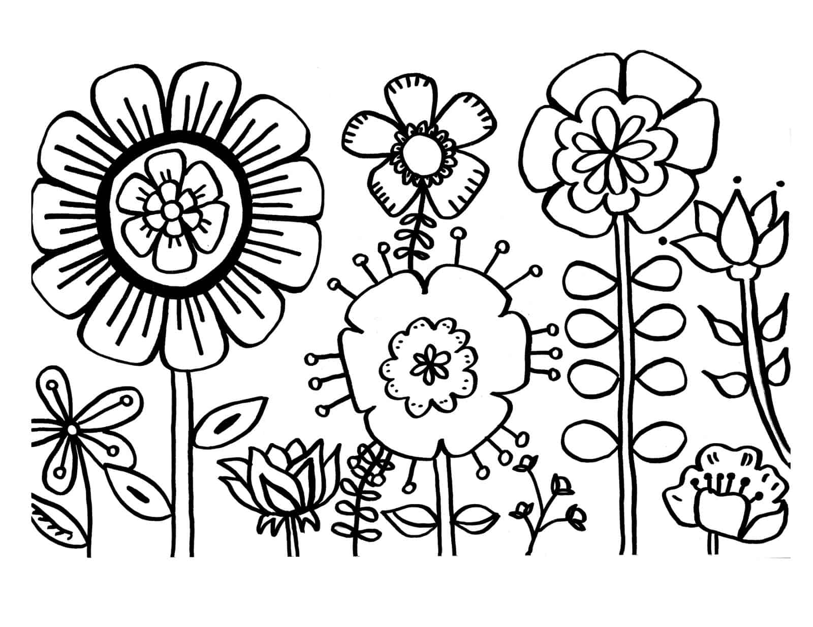 free flower coloring pages for preschoolers